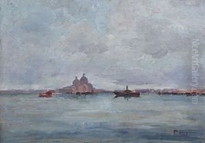 Laguna Veneta Con La Chiesa Della Salute by Pietro Fragiacomo