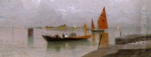 Fischerboote Vor Venedig by Pietro Fragiacomo