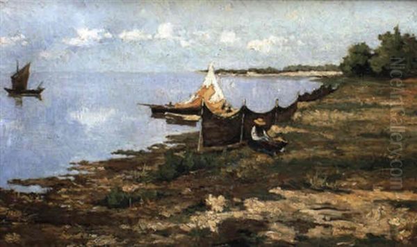 Laguna Veneta Con Imbarcazioni E Figure - view 1