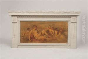 Reclining Female Nude With Three Putti by Alexandre-Evariste Fragonard