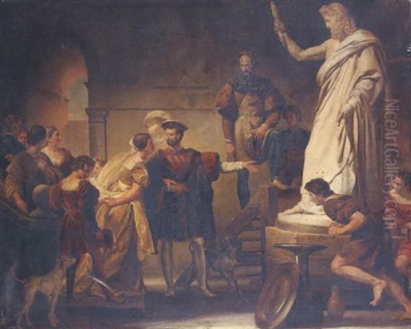 Francois 1er Recevant Les Oeuvres Rapportees D'italie - view 1