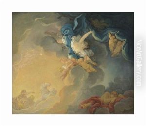 The Goddess Aurora Triumphs Over Night, Announcing Apollo In His Chariot, While Morpheus Sleeps - A Bozzetto by Jean-Honore Fragonard