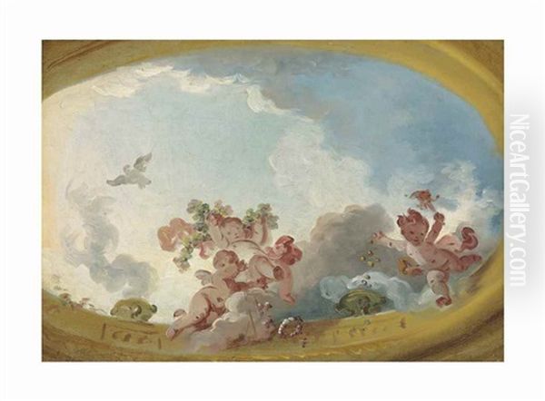 Three Putti, One Representing Folly - A Modello - view 1