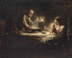 A Family In An Interior by Jean-Honore Fragonard