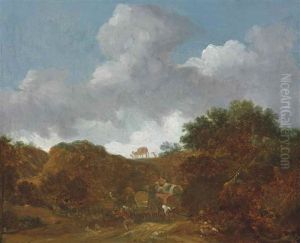 A Wooded Landscape With Brigands Attacking Travellers