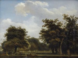 Une Elegante Assemblee Debarquant Dans Un Parc by Jean-Honore Fragonard