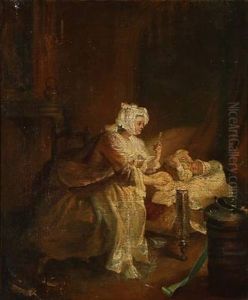 Mother And Child At Sleeping Time by Jean-Honore Fragonard