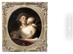 Sappho Inspired By Cupid by Jean-Honore Fragonard
