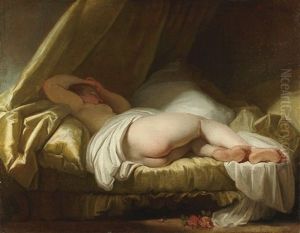 A Young Girl Sleeping by Jean-Honore Fragonard