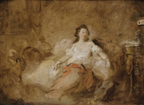 Jeune Femme En Deshabille Dans Un Interieur - view 1