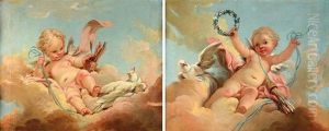 L'amour En Sentinelle (+ L'amour Vainqueur; Pair) by Jean-Honore Fragonard