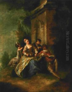 Musizierende Rokokogesellschaft Im Park by Jean-Honore Fragonard