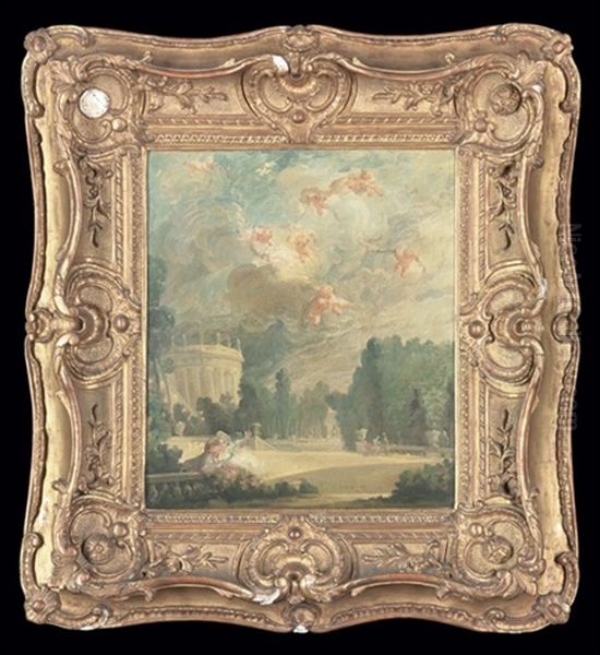 An Italianate Garden With Elegant Figures And Putti - view 1