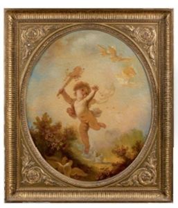 L'amour Entoure De Colombes by Jean-Honore Fragonard