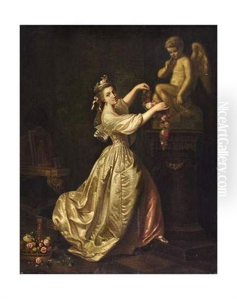 Femme Parant L'amour De Guirlandes - view 1