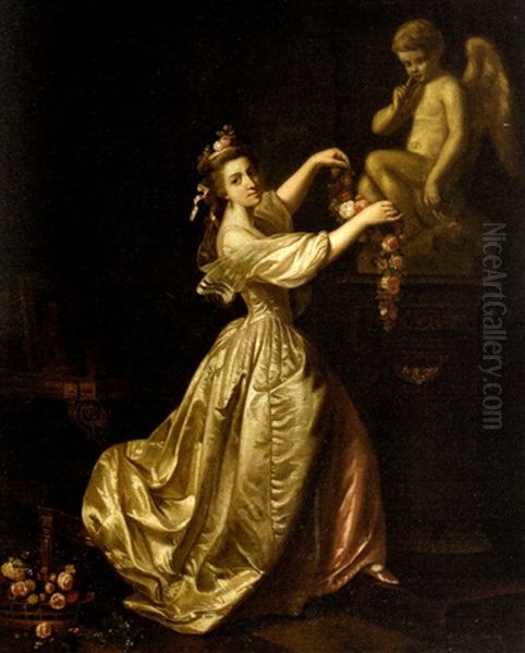 Femme Parant L'amour De Guirlandes - view 1