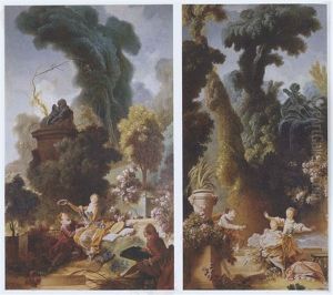 The Pursuit (+ The Lover Crowned, Lrgr; 2 Works From The Progress Of Love Series) by Jean-Honore Fragonard