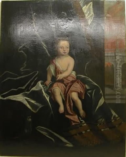 Portrait Of Young Girl In Pink Robe - view 1