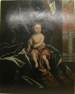 Portrait Of Young Girl In Pink Robe by Jean-Honore Fragonard
