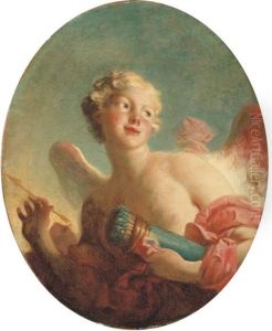 L'amour: Portrait Of A Woman As Cupid (marie-catherine Romboccoli-riggieri, Called Colombe?) by Jean-Honore Fragonard