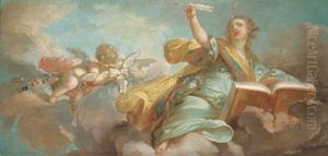 Allegorie Der Poesie Mit Amor In Den Wolken