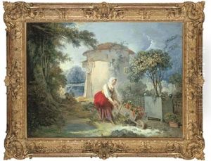 La Charrette De Roses (the Cart Of Roses) by Jean-Honore Fragonard