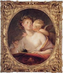 Sappho Inspired By Cupid by Jean-Honore Fragonard