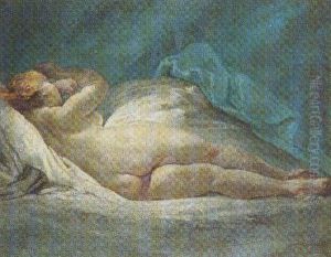 A Reclining Female Nude by Jean-Honore Fragonard