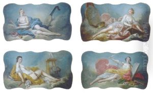 Personifications Of Music by Jean-Honore Fragonard