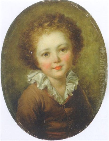 A Young Boy In A Brown Jacket And A White Collar - view 1