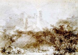 Vue De Ronciglione by Jean-Honore Fragonard