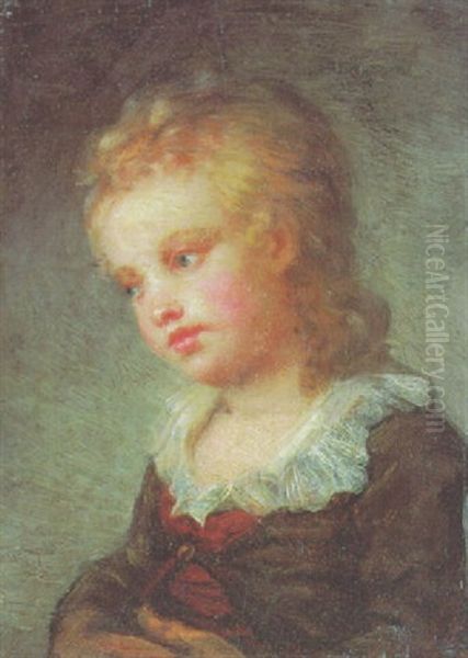 Portrait Of A Boy In A Brown Coat With Lace Collar - view 1
