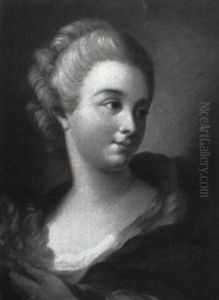 Portrait Of A Young Lady (adeline Colombe?) Holding Roses by Jean-Honore Fragonard