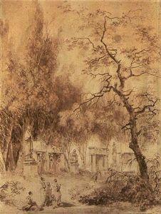 Figures In A Landscape At Velletri by Jean-Honore Fragonard