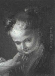 A Head Of A Young Girl by Jean-Honore Fragonard