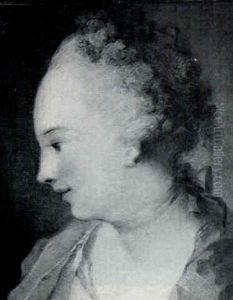 Head Of A Woman, Her Hair Dressed With Roses