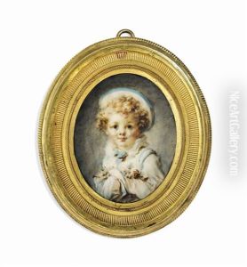 A Boy, In Blue-bordered White Sailor's Suit And Hat, Fair Curling Hair by Marie Anne Fragonard