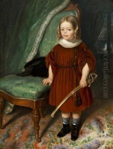 Portrait D'un Jeune Garcon Au Sabre by Theophile Evariste Hippolyte Etienne Fragonard