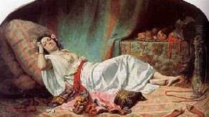 Odalisque Au Nargile by Gabriel Auguste Claire Armand de Fraguier