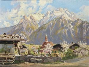 Blick Auf Mittenwald An Einem Prachtvollen Fruhlingstag by Hans Frahm