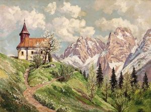 Blick Auf Den Wilden Kaiser Mit Der Antonius Kapelle by Hans Frahm