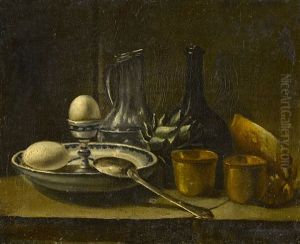 Nature Morte Au Plat D"oeufs, Nature Morte Au Pate En Croute by Claude Joseph Fraichot