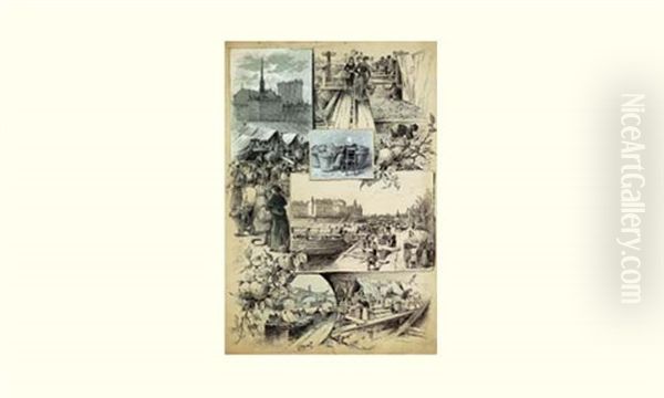 Les Approvisionnements De Paris, Les Arrivages De Pommes (6 Works) - view 1