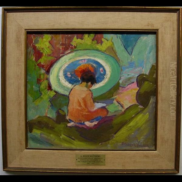 Young Girl With Parasol (+ Girl Reading Outside Tent, Verso) - view 1