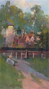 Girls Near A Village On A Summers Day