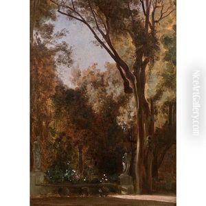 Vue D"une Fontaine Dans Un Parc by Francois Louis Francais