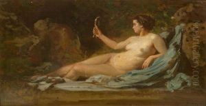 Femme A Son Miroir by Francois Louis Francais