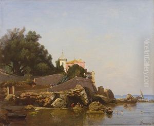 Paysage Mediterrane by Francois Louis Francais