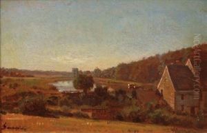 Paysage De Campagne A La Fin Du Jour by Francois Louis Francais
