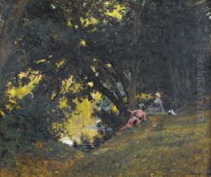 Le Pique-nique Au Bord Du Lac by Francois Louis Francais